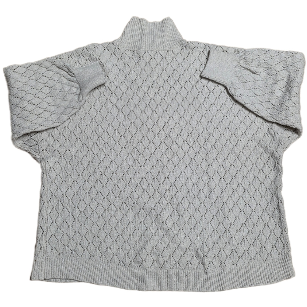 Wonderly Diamond Knit Sweater Women's Size Large Beige Turtleneck - Picture 2 of 6
